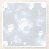 Moonlight Glow | Moon Phases in Sky Clouds Glazen Onderzetter (Achterkant)