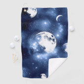 Moonlight Glow | Moon Phases in Sky Clouds Golfhanddoek (Insitu)