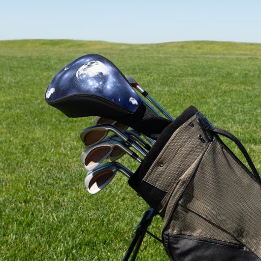 Moonlight Glow | Moon Phases in Sky Clouds Golfheadcover (Insitu)
