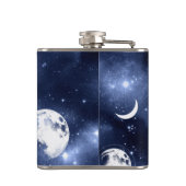 Moonlight Glow | Moon Phases in Sky Clouds Heupfles (Achterkant)