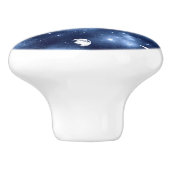 Moonlight Glow | Moon Phases in Sky Clouds Keramische Knop (Zijkant)