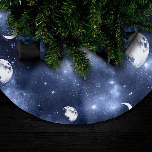 Moonlight Glow | Moon Phases in Sky Clouds Kerstboom Rok