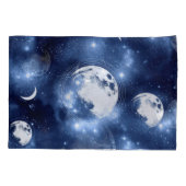 Moonlight Glow | Moon Phases in Sky Clouds Kussensloop (Achterkant)