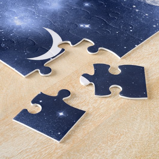 Moonlight Glow | Moon Phases in Sky Clouds Legpuzzel (Zijkant)