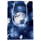 Moonlight Glow | Moon Phases in Sky Clouds Medium Cadeauzakje (Voorkant)