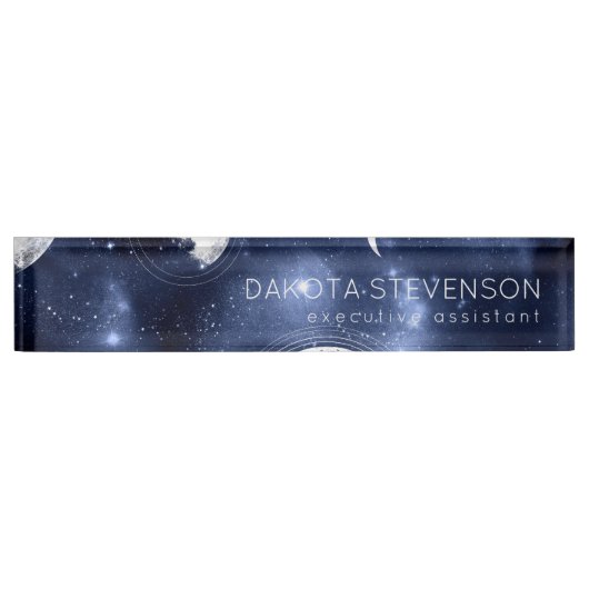 Moonlight Glow | Moon Phases in Sky Clouds Naambordje (Voorkant)