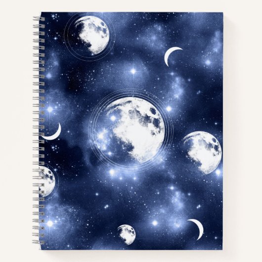 Moonlight Glow | Moon Phases in Sky Clouds Notitieboek (Voorkant)
