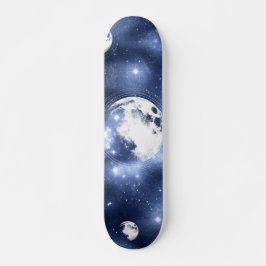 Moonlight Glow | Moon Phases in Sky Clouds Persoonlijk Skateboard