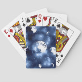 Moonlight Glow | Moon Phases in Sky Clouds Pokerkaarten (Achterkant)