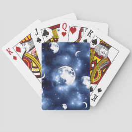 Moonlight Glow | Moon Phases in Sky Clouds Pokerkaarten