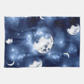 Moonlight Glow | Moon Phases in Sky Clouds Theedoek (Horizontaal)
