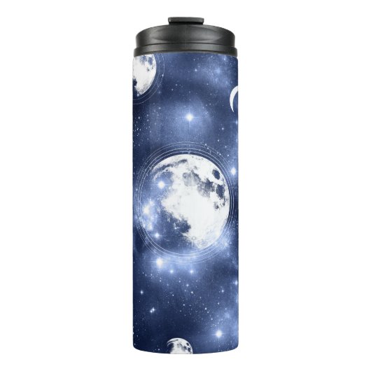 Moonlight Glow | Moon Phases in Sky Clouds Thermosbeker (Voorkant)