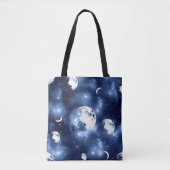 Moonlight Glow | Moon Phases in Sky Clouds Tote Bag (Voorkant)