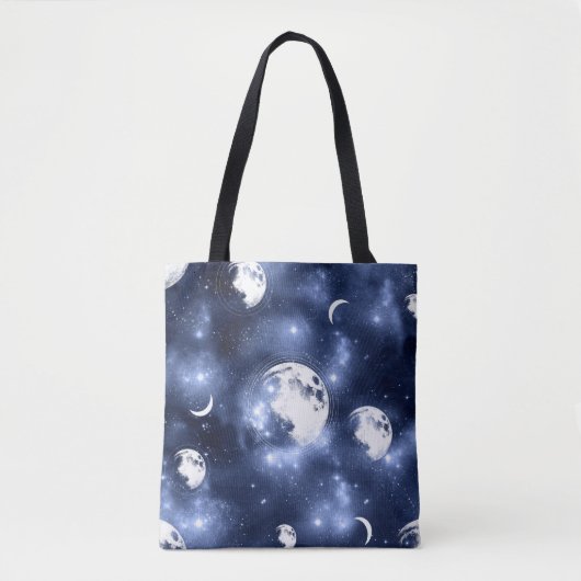 Moonlight Glow | Moon Phases in Sky Clouds Tote Bag (Voorkant)