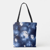 Moonlight Glow | Moon Phases in Sky Clouds Tote Bag (Achterkant)