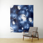 Moonlight Glow | Moon Phases in Sky Clouds Wandkleed (In situ)