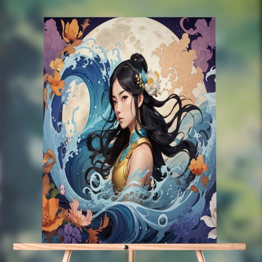 Moonlight Goddess – Ethereal Ocean Fantasy Art Pri Acryl Bord (Neutraal)