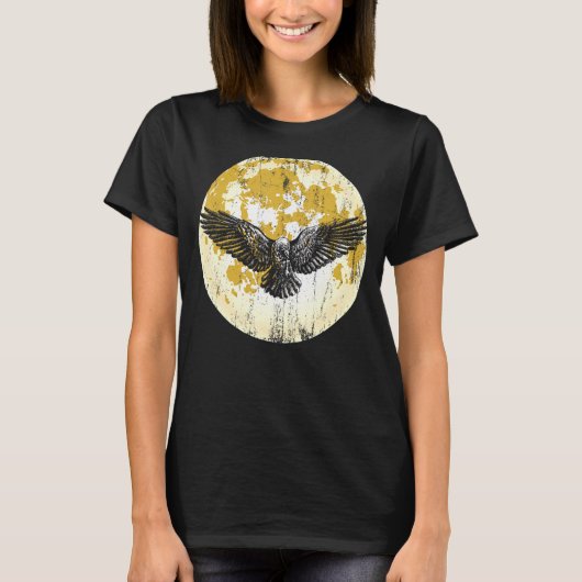 Moonlight Gothic Forest Bird Animal Raven Spooky N T-shirt (Voorkant)