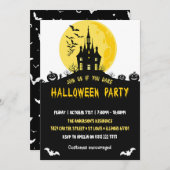 Moonlight Haunted House Spooky Halloween Party Kaart (Voorkant / Achterkant)