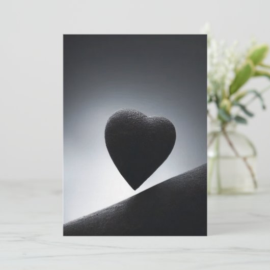 Moonlight Heart Shape Night Sky Feestdagenkaart (Staand voorkant)