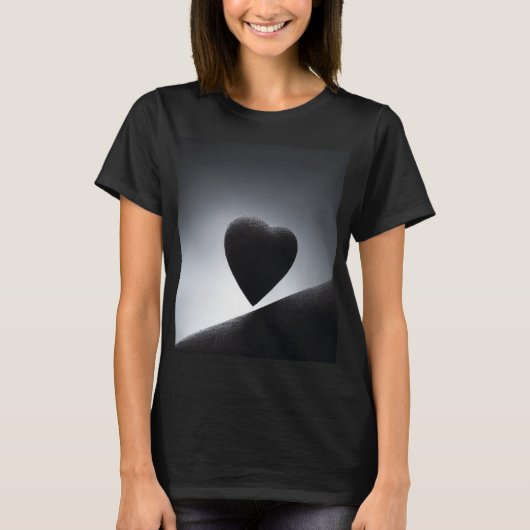 Moonlight Heart Shape Night Sky T-shirt (Voorkant)