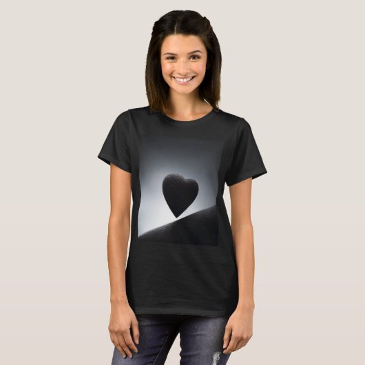 Moonlight Heart Shape Night Sky T-shirt (Voorkant volledig)