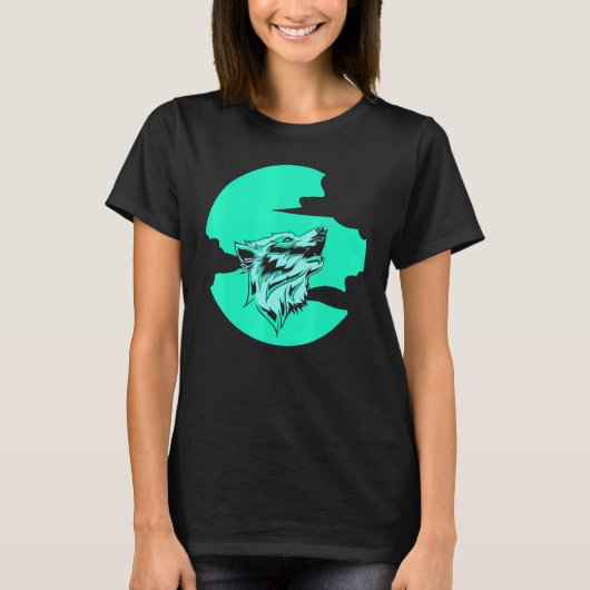 Moonlight Howling Wolf Predator Dierlijke Bos Wolf T-shirt (Voorkant)