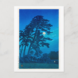 Moonlight in Magome, Hasui Kawase, Woodcut Briefkaart
