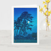 Moonlight in Magome, Hasui Kawase, Woodcut Kaart (Gele Bloem)