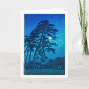 Moonlight in Magome, Hasui Kawase, Woodcut Kaart