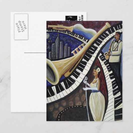 Moonlight Jazz Briefkaart (Voorkant / Achterkant)