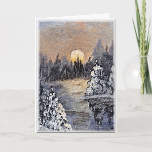 Moonlight - Kerst Wenskaart Feestdagen Kaart (Voorkant)