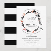 Moonlight krans | Modern botanisch huwelijk Kaart (Voorkant / Achterkant)