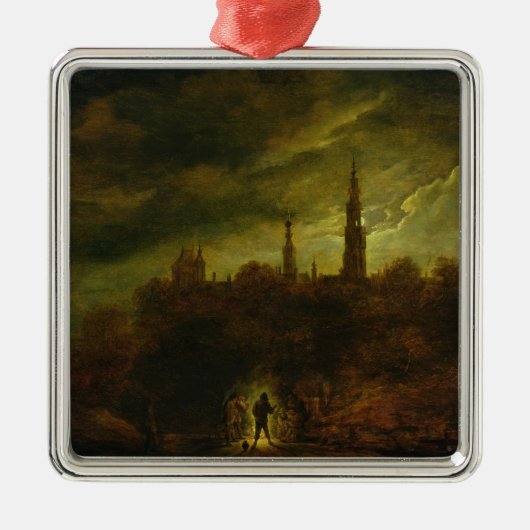Moonlight Landschap Metalen Ornament (Voorkant)