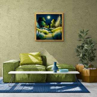 Moonlight Magic Garden Canvas Afdruk