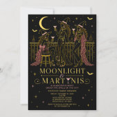 Moonlight & Martinis Halloween Meidenavond Kaart (Voorkant)