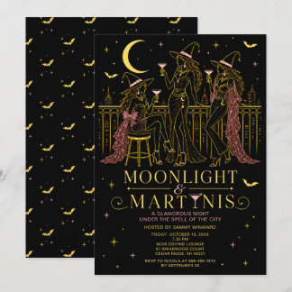 Moonlight & Martinis Halloween Meidenavond Kaart