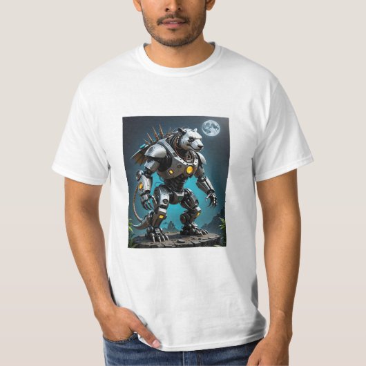 Moonlight Mechapanda Warrior Battle T-shirt (Voorkant)