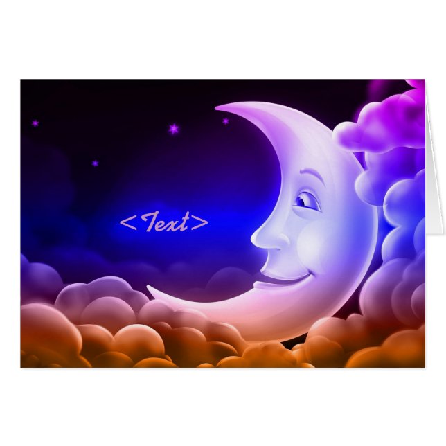 Moonlight Memories Moon Note Kaart (Voorkant Horizontaal)