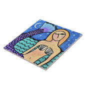 Moonlight Mermaid Abstract Digital Painting Tegeltje (Zijkant)