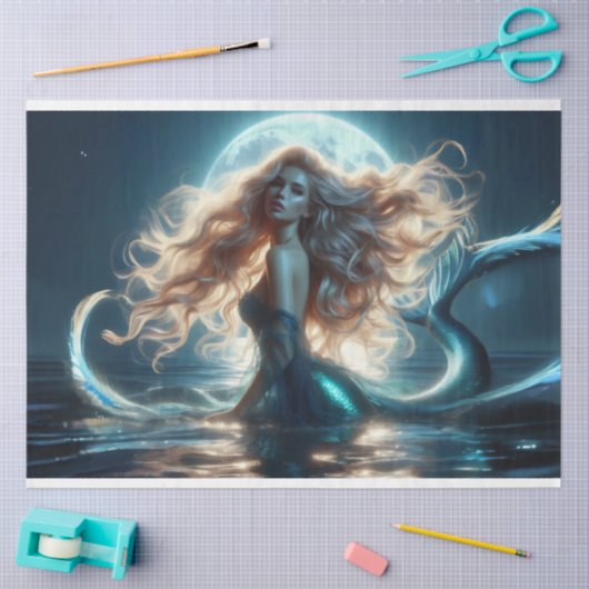 Moonlight Mermaid Night Tissue Paper Tissuepapier (Craft)
