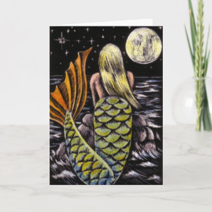 Moonlight Mermaid Wenskaart Kaart