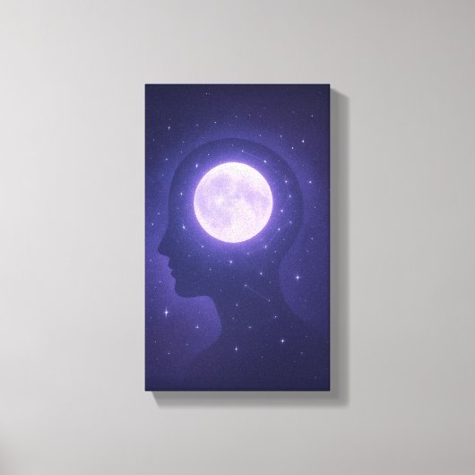 Moonlight Minds - Dromerig Kosmisch Astrologie Can Canvas Afdruk (Voorkant)