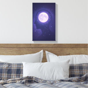 Moonlight Minds - Dromerig Kosmisch Astrologie Can Canvas Afdruk