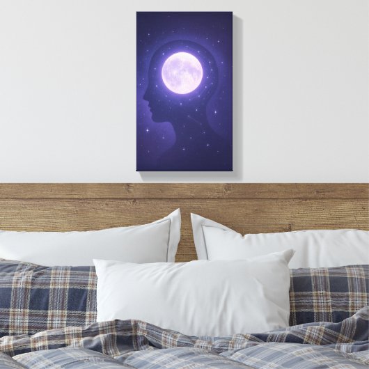 Moonlight Minds - Dromerig Kosmisch Astrologie Can Canvas Afdruk (Insitu (Slaapkamer))