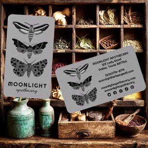 Moonlight MOTHS Gothic Apotheek Kruidenkenner Visitekaartje