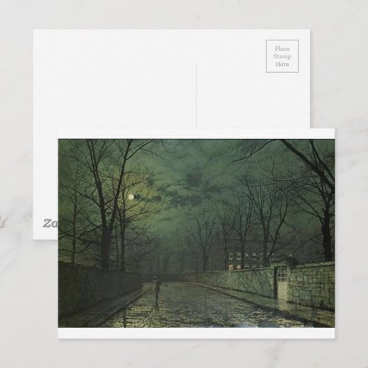 Moonlight na regen door John Atkinson Grimshaw Briefkaart (Voorkant / Achterkant)