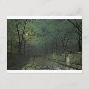 Moonlight na regen door John Atkinson Grimshaw Briefkaart