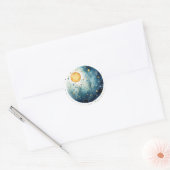 Moonlight Night Forest Garden Ronde Sticker (Envelop)