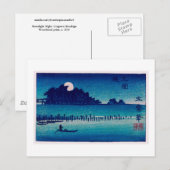 Moonlight Night Hiroshige Fine  Japans Briefkaart (Voorkant / Achterkant)